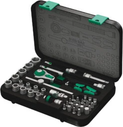 Wera 8100 SA 2 Jeu Cliquet Zyklop Speed à Carré 1/4" Métrique