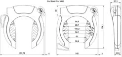 Abus Pro Shield Plus 5950 NR + 6KS + ST5950 Kit Antivol Pour Cadre -Vélos Équip Magasin Abus technical drawing Pro Shield Plus 5950 3