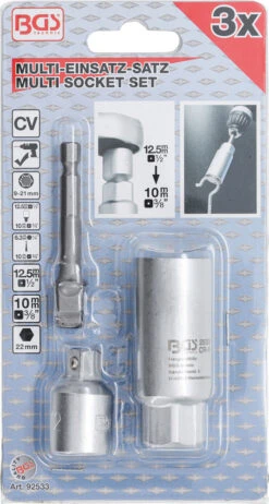 Multi-usages Avec Jeu D'adaptateurs 3 Pièces -Vélos Équip Magasin BGS technic 92533 09 Multi Einsatz mit Adapter Satz 3 teilig