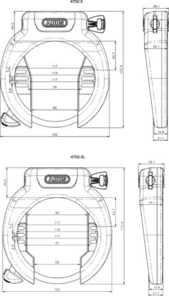 Abus Antivol De Cadre Pro Amparo 4750 XL NR -Vélos Équip Magasin abus 69353 20113958 Pro Amparo 4750 XL NR Rahmenschloss 3